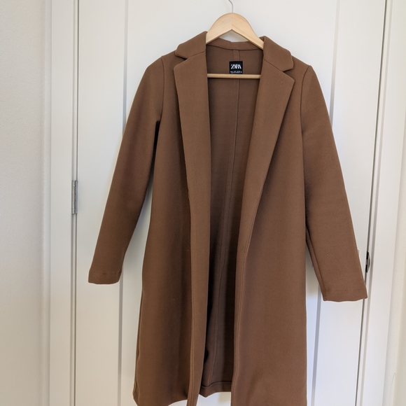 Zara Women's Teddy Coat in Warm Brown - Picture 2 of 3